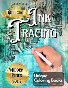 Ink Tracing Coloring Book, Follow the White Lines to Reveal a Unique City. A New Concept for the Reverse Coloring Book