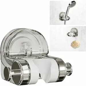 Adjustable Suction Cup Shower Head Holder | No Drill Wall Mount Handheld Shower Bracket for Bathroom