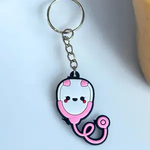 Cartoon Cute Silicone Stethoscope Keychain for Women - Perfect Accessory for Medical Students and Professionals