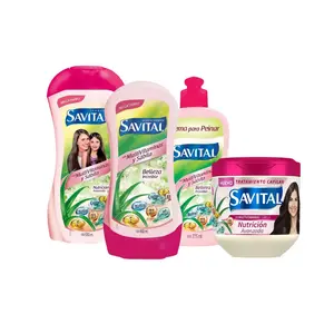 Savital Shampoo Multivitaminas 510mL, Acondicionador Multivitaminas 490mL, Tratamiento Multivitaminas 425mL, Crema para peinar Multivitaminas 275mL (4 Pack)