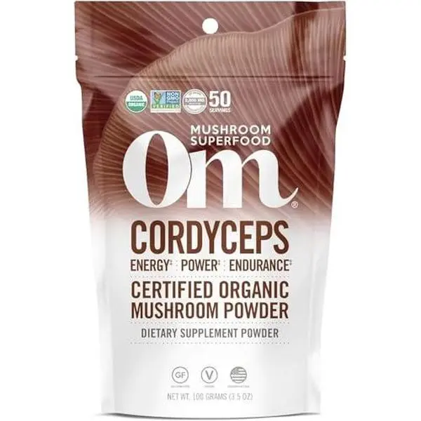 OM MUSHROOM SUPERFOOD Cordyceps Organic Mushroom Powder, 3.5 Ounce, 50 Servings, Energy, Power, Stamina and Endurance Support, Superfood Supplement for Sports Performance
