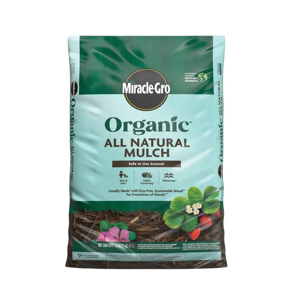 Organic All Natural Mulch 1.5 cu. ft. Shredded Bagged Mulch for Landscaping (  2 pack )