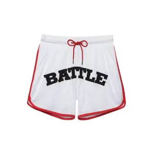 Battle Premium Mesh Shorts for Adults with Tackle Twill and Battle Logo 6 Inch Inseam Drawstring and Side Pockets