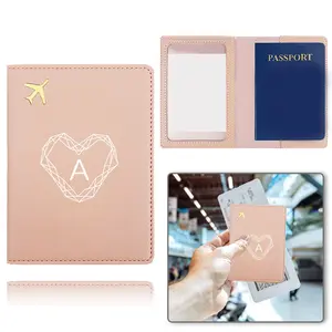 PU Leather Passport Holder | Unisex Slim Lightweight Wallet | Diamond & 26 Letters Printing Pattern | Water-Resistant & Wear-resistant Design | Travel Accessory for All Essential Documents & Cash
