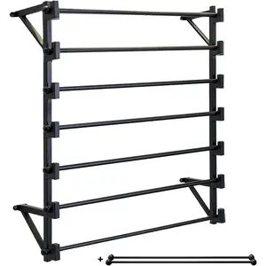 Wall Mounted Display Rack, 7-Layer Wall Wrapping Paper Ribbon Organizer for Flower Shop, Tie Scarf Rack Belt Holder Retail Stores Shelving