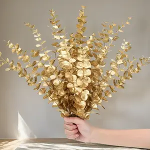 24 Branches Artificial Eucalyptus Leaves Bouquet, Realistic Money Leaf for Wedding & Home Decor, House Plants Decor, Romantic Floral Arrangement, Artificial Flower Plant, Faux Eucalyptus Flowers