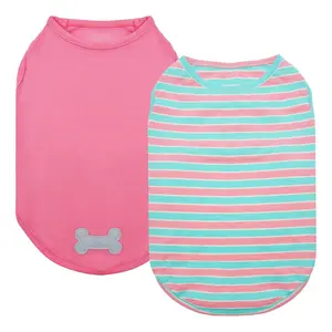 KYEESE CozyChic Pup Shirts Set of 2, Trendy Stripes Dog Shirt with Ultra Soft Breathable Fabric, Petlovers Favorite for Summervibes outdoorfun