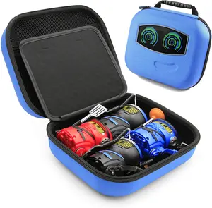 CASEMATIX Robot Case Compatible with 4 Ninja Bots Battle Bots and Ninja Toys Accessories Includes Case Only Blue Color Gel Padded Divider Zippered Pouch for Travel Protection