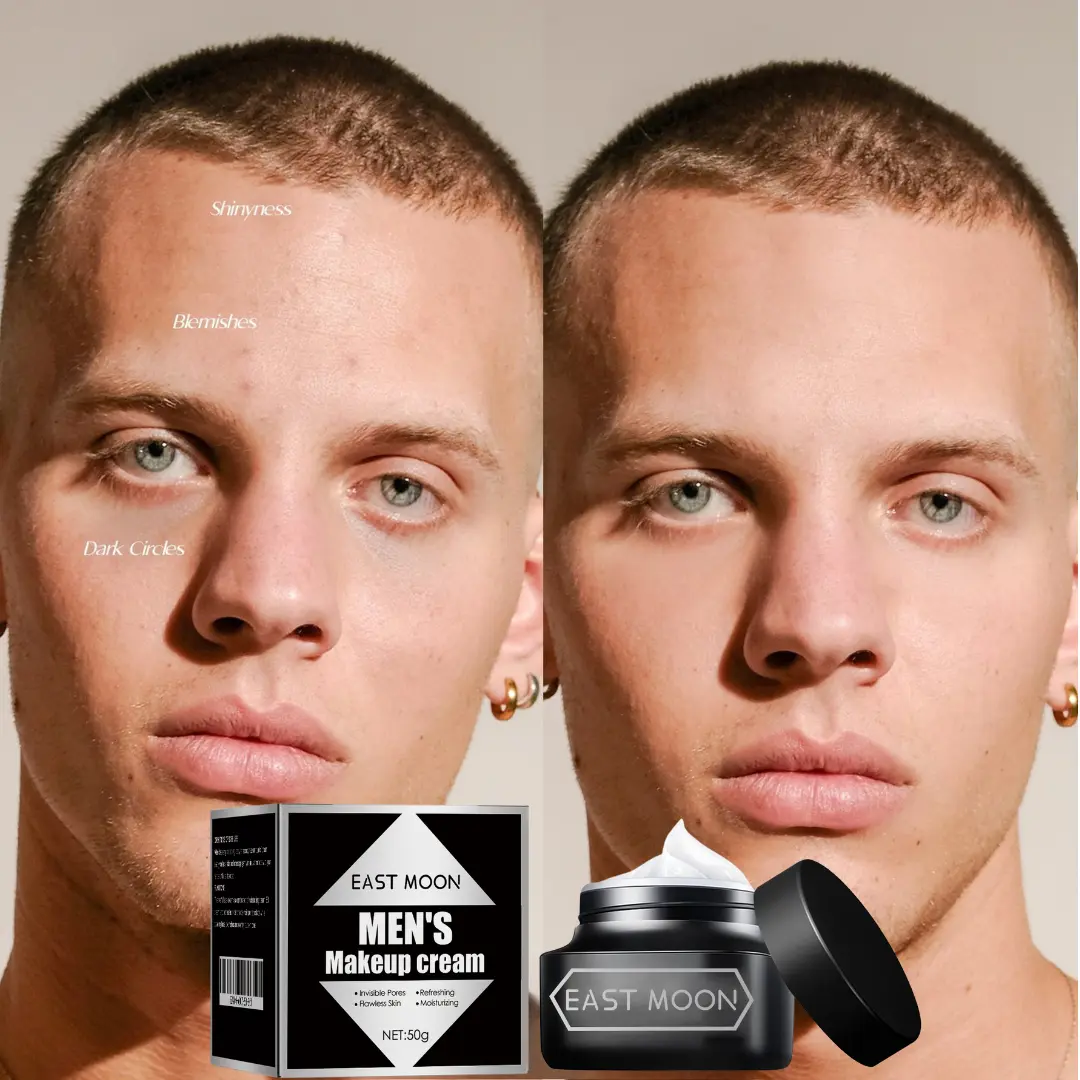 Men's Tone-Up Cosmetic Cream - Facial Makeup Beauty Product for Natural Acne & Redness Coverage, Lightweight Oil Control for All Skin Types Including Oily Skin, Glowing Makeup (Spring Glow Up)