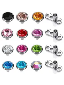 16-Piece Punk Body Piercing Set, Stainless Steel Hypoallergenic Crystal Jewelry, Unisex Daily Wear, Perfect Gift for Holidays