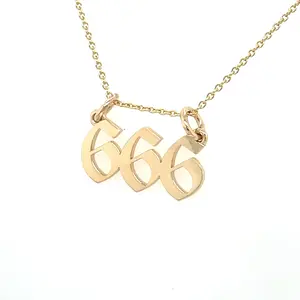 14k Yellow Gold Angel Number 666 Necklace | 18"
