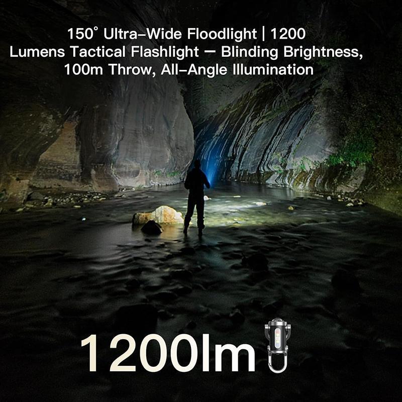 Multifunctional Rechargeable Keychain Light | 6 Lighting Modes, Portable COB Flashlight for Outdoor & Daily Use Great Gift for Him for Outdoor Activities