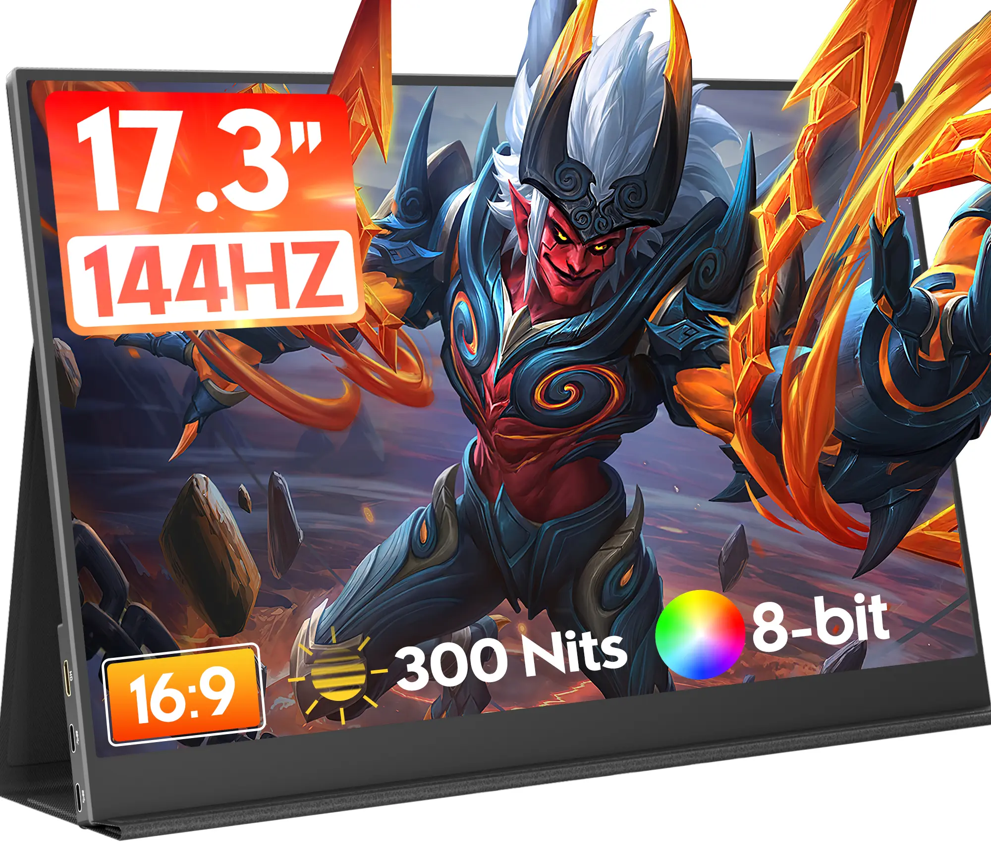 ZSCMALLS Portable Monitor 17.3 Inch 144Hz 1080P FHD Gaming Monitor USB-C HDMI Computer Display HDR IPS Laptop Screen Extender with Smart Cover/Speakers for Laptop PC Mac Phone PS3 4/5 Xbox