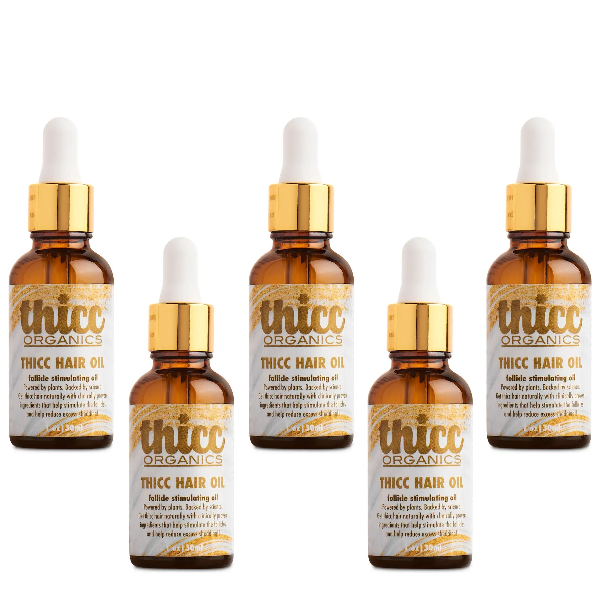 Thicc Hair Oil 5 Pack - Organic Hair Growth Oil