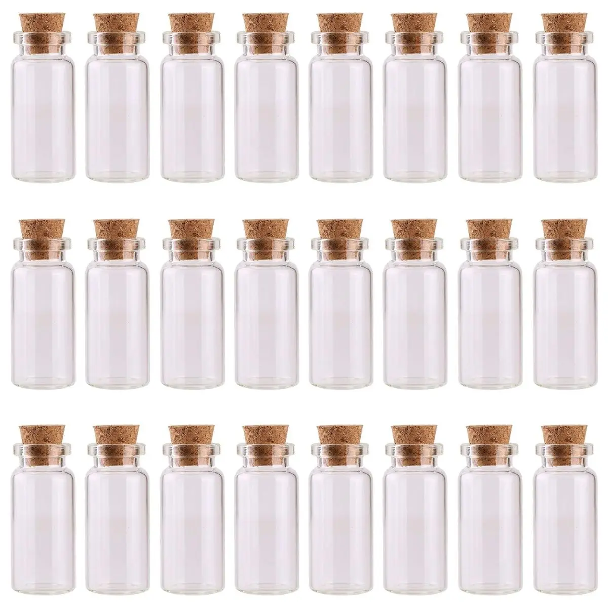 24PCS 10ml Glass Mini Bottles with Cork Stoppers – DIY Craft Vials for Wedding & Party Favors
