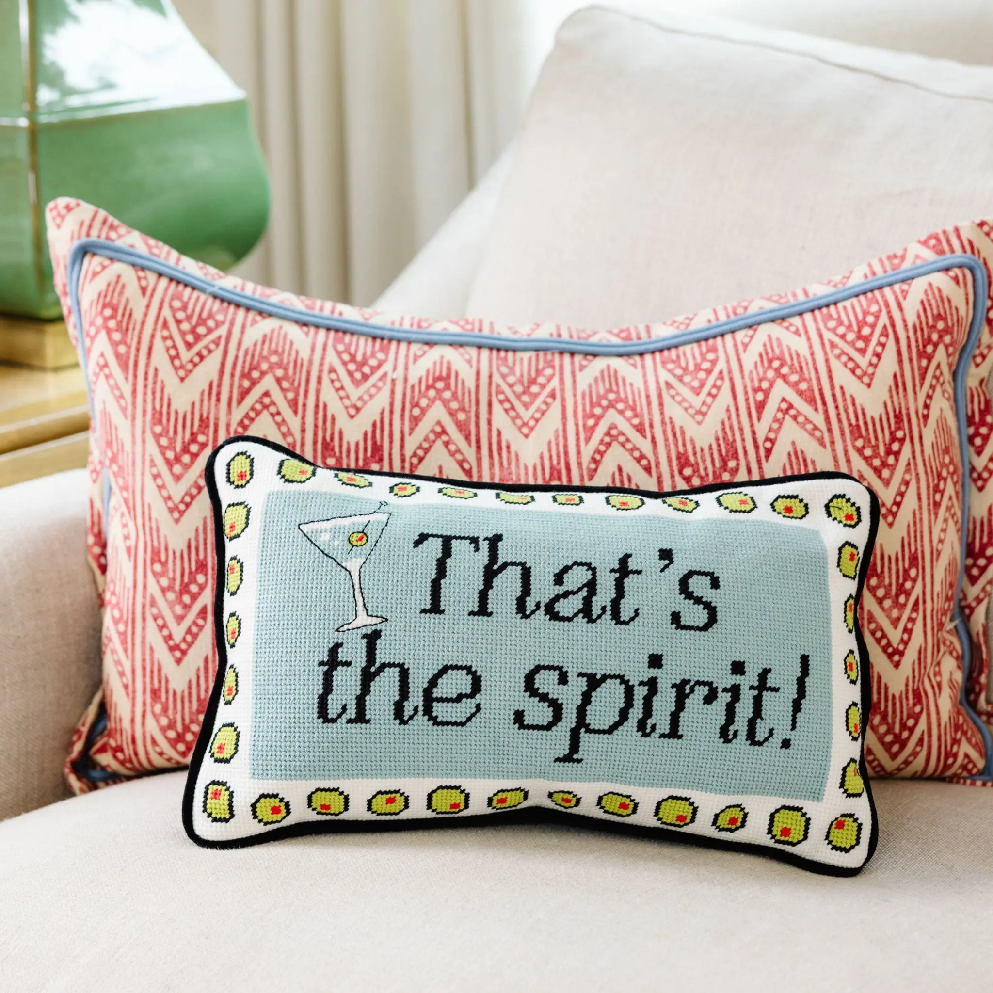Furbish That's The Spirit Needlepoint Pillow
