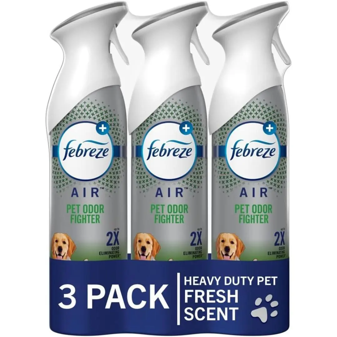 Febreze Air Mist Air Freshener Spray, Odor-Fighting Room Spray, Air Fresheners for Home and Bathroom and Kitchen, Aerosol Can, HD Pet Odor Fighter Scent, 8.8oz, 3 Count