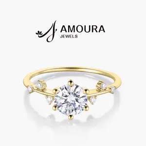 Ships within 24 hours, 1.1ct Moissanite Wedding Ring Quince Branch Elegance in Bloom 18K Gold Plated Ring VVS1 Clarity D Color 3EX