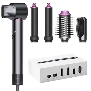 Funflow Hair Dryer Brush Multifunctional 5 in 1 Air Styling & Drying System High Speed Hot Air Brush Set for Fast Drying Professional Blow Dryer Brush for Curling Volumizing Straightening Styling