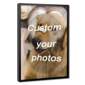 With Black Framed Custom Canvas Prints with Your Photos Personalized Photo to Canvas Print Gifts for Couples Friends Family Baby Pets