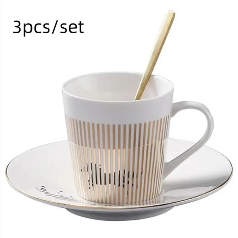 Dynamic Reflection Mirror Cup Set, Creative Ceramic Tea Coffee Mug, Unique Dynamic Phantom Reflective Teacup, Luxurious Porcelain Mark Cup