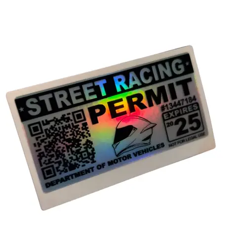 Motorcycle Racing Permit Sticker Decal 2027