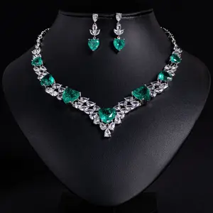 AW 925 Silver ECO Diamond Green Set