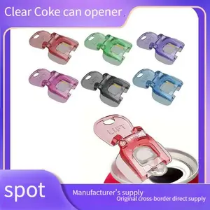 Spot Clear Can Opener - 6PCS Transparent Tab Openers Protect Nails Seal Drinks Effortless Opening for Soda Beer More Kitchen Hack NoMoreBrokenNails DrinkProtector - Utensil Smooth Manual Colorful Beverage Set