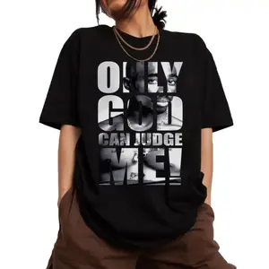 Graphic T-Shirt Summer T-Shirts Only God Can Judge Me Tupac Shirt Tupac Graphic Tee 2Pac Shakur Shirt 90s Hip Hop Legends Rapper Merch Casual Short Sleeve Streetwear Summer Outfit
