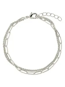 Emery Layered Paperclip & Curb Chain Bracelet