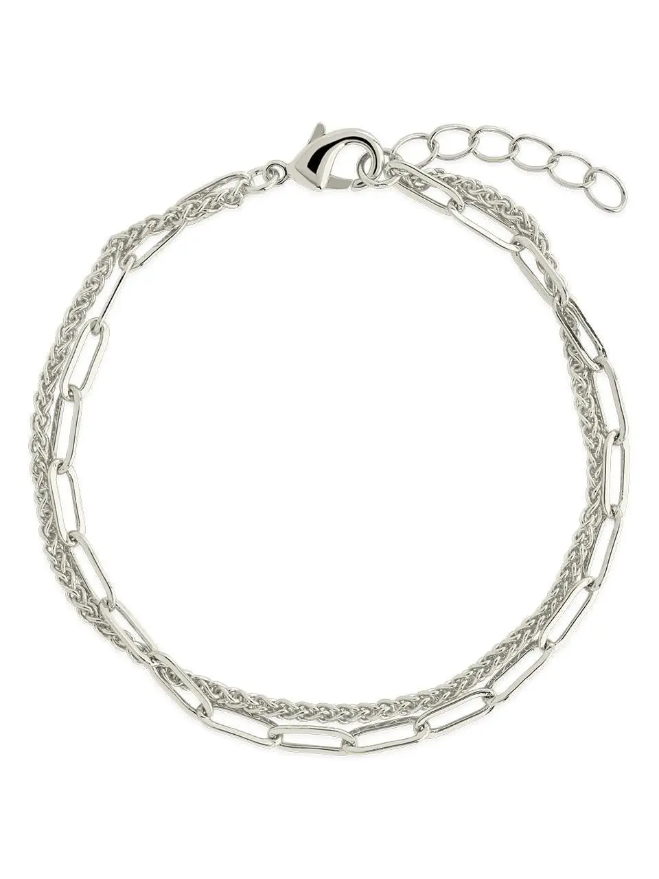 Emery Layered Paperclip & Curb Chain Bracelet