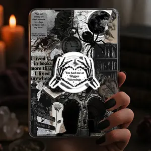 You Had Me at Trigger Warnings Skeleton Hands Heart Kindle Grip Dark Romance Magnetic Holder Gothic Magsafe Phone Kindle Accessory