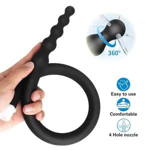 1Pcs, Long style hand-held shower head, Silicone hose, Handheld Shower Combo, Bathroom Accessories, 4-Hole Shower Head, Cleaning Tool, Suitable for Toilet, Bathroom, Kitchen, Portable Handheld Shower