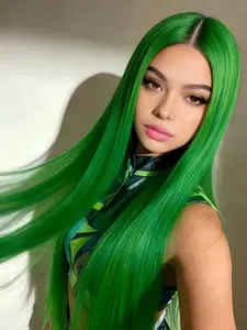 28 Inch Wiger Wig, Long Straight Hair, Middle Part Design, Heat Resistant Synthetic Fiber, Perfect for Party Cosplay Costume & Daily Wear