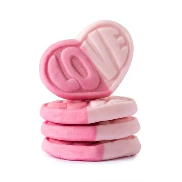 Swedish Strawberry & Vanilla Heart-Shaped Sweet Gummy Candies - Bulk Bag Chewy Fruity Sweet Bites, Fruity Flavor Treats Ideal for Gifting, Snacking