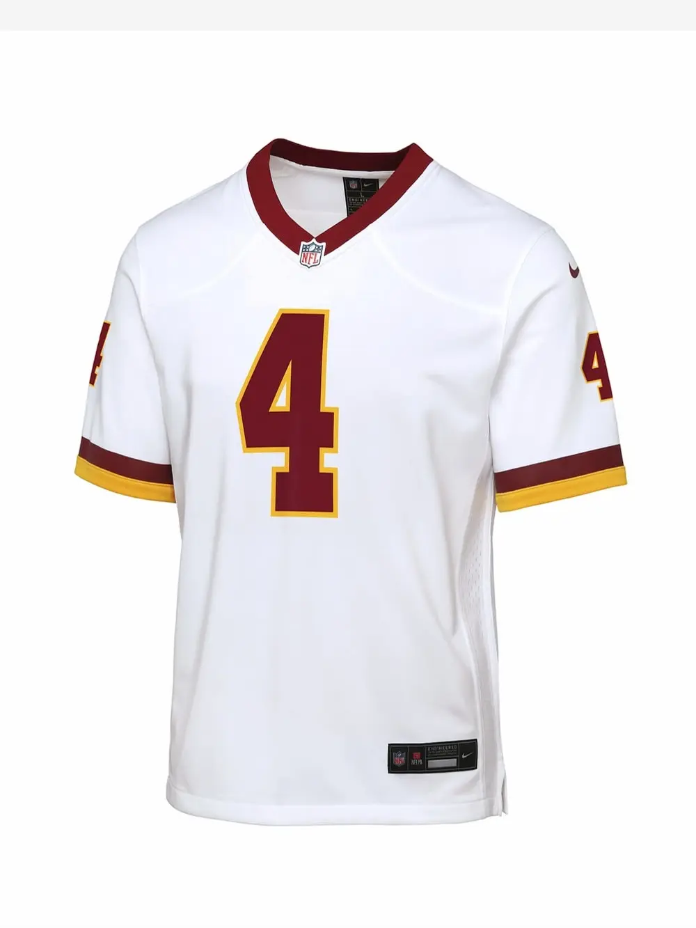 Men’s White Football Jersey #4, Classic V-Neck Sports Shirt, Short Sleeve Athletic Top, Casual Game Day Fan Apparel