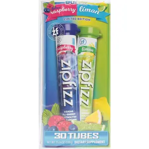 Zipfizz Healthy Energy Drink Mix, Hydration with B12 and Multi Vitamins, Blueberry Raspberry & Limon 30
