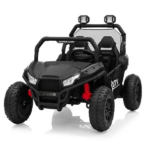 24V 2-Seater Kids Electric UTV with Remote Control – 200W Dual Motors, Spring Suspension, LED Lights, Wireless Music, Pink, Black, Red, or Blue
