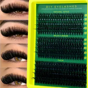 Large-capacity DIY eyelash extension set-D curling, 30D/50D/80D mixed length, suitable for beginners, reusable tufted eyelashes, to create a natural to thick makeup, holiday & date gifts.