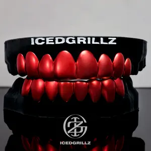 red gold grillz