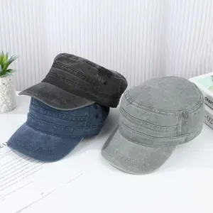 Unisex Washed Cotton Combat Baseball Cap, Adjustable Strap Tactical Style Hat, Breathable Casual Headwear for Fishing Daily Outdoor Sports Travel