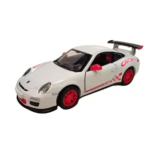 KINSMART 1:36 Scale 2010 911 GT3 RS Diecast Metal Model Toy Car with Openable Doors Pull-Back Action White Officially Licensed Collectible