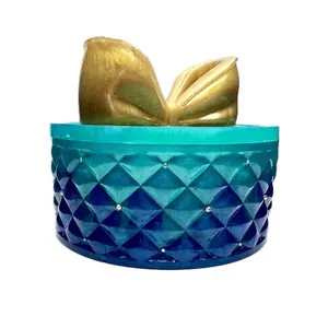 YotB Ombré/Gold Bougie Bow Box for Jewelry and Makeup Organization