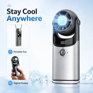 High Power Portable Fan, Rechargeable Outdoor Cooling Fan for Camping Travel Beach
