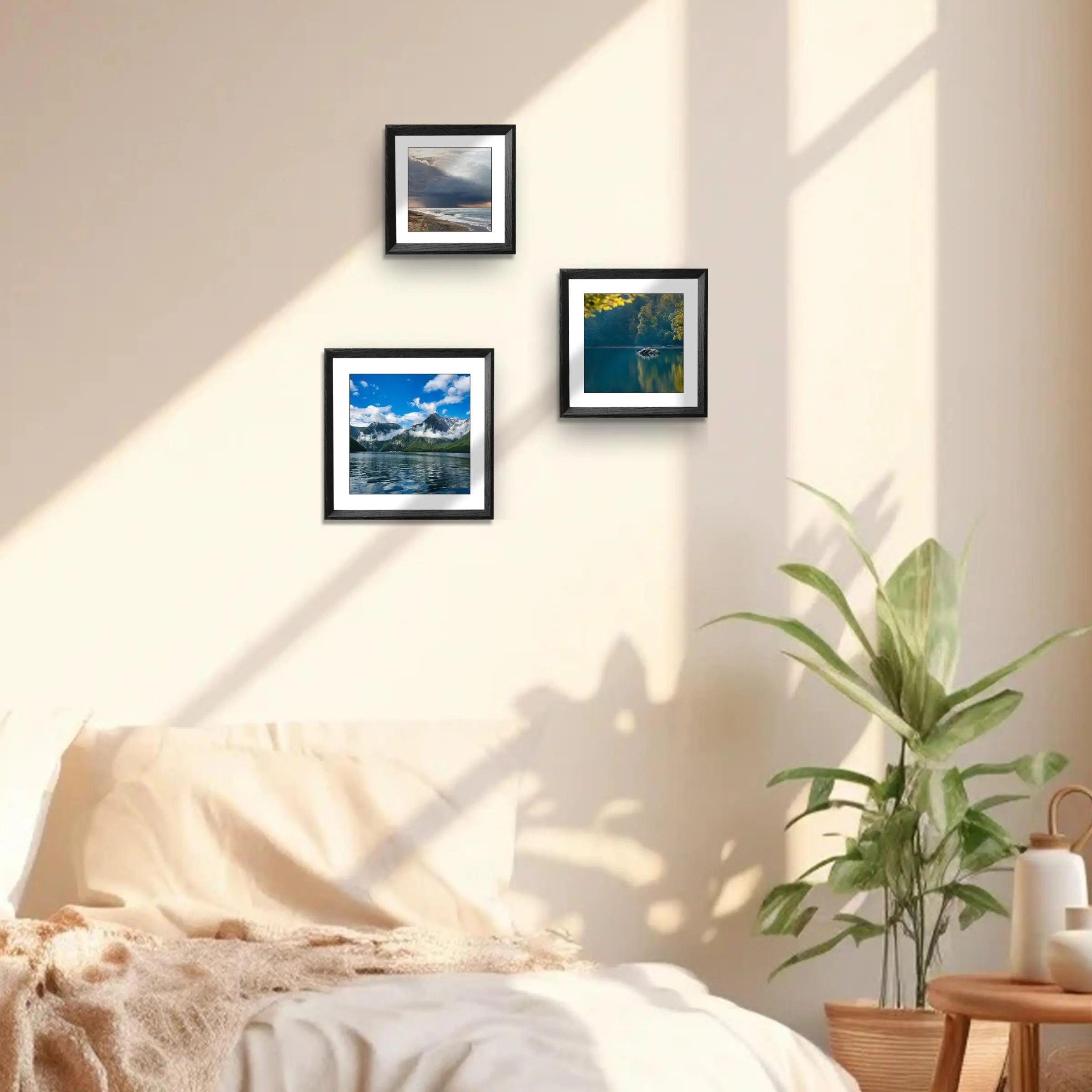 Minimalist Square Photo Frame, Wall Mounted Photo Frame, Home Decor for Living Room Bedroom Kitchen Office