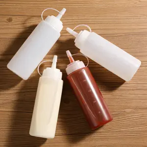 6/12pcs 240ml/8.12OZ Squeeze seasoning bottle sealed sauce dispenser, reusable seasoning jar suitable for tomato sauce, syrup, jam - essential artifact for kitchen, picnic, camping