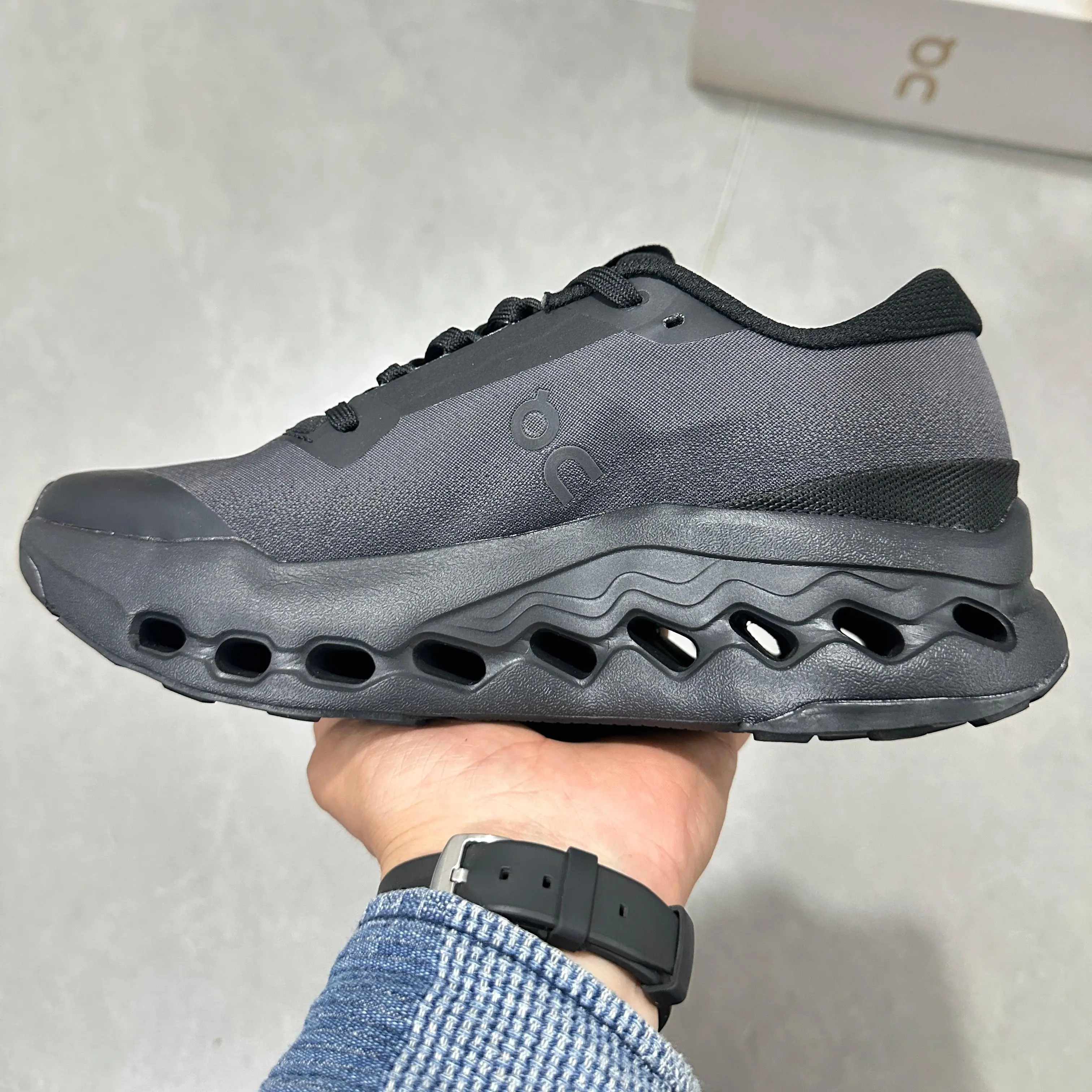 Triple Black Techwear Sneakers - Futuristic Hollow Sole for Urban Street Style