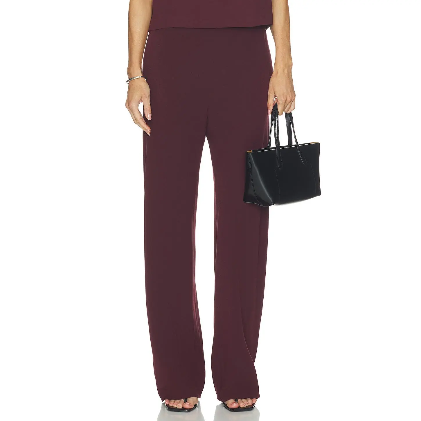 Vince Colette High Waist Crepe Bias Pant in Black Rose