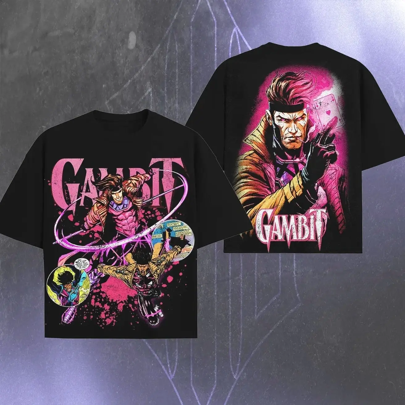 Remy LeBeau "GGambit" - Heroes MMCU Edition Double Printed Oversize Lightweight TV series Vintage Graphic Design Top Cotton Comic Movie Superheroes Streetwear T-Shirt Clothes Menswear Womenswear. LFJ
