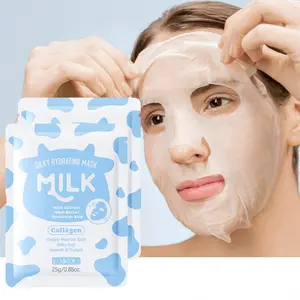 Milk hyaluronic acid facial mask, Containing collagen and vitamin C, moisturizing facial care patch, moisturizing skin, daily skin care facial mask.